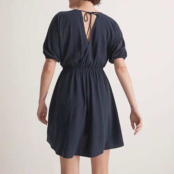 Madewell Cutout Back Lightweight Relaxed Fit Mini Dress Navy Size XXS - Picture 3 of 9